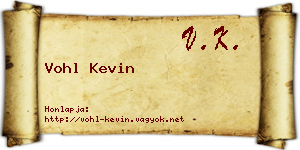 Vohl Kevin névjegykártya